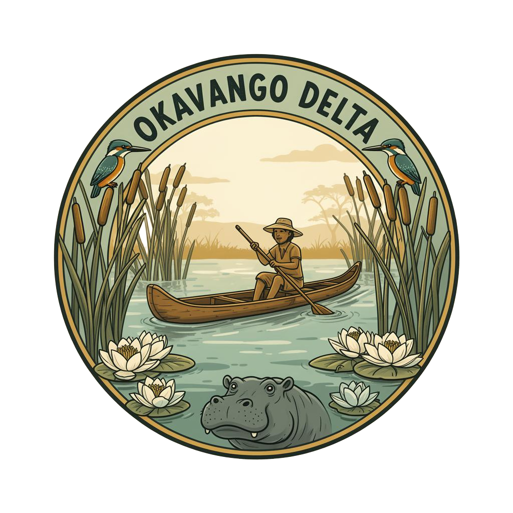 Okavango Delta illustrated badge
